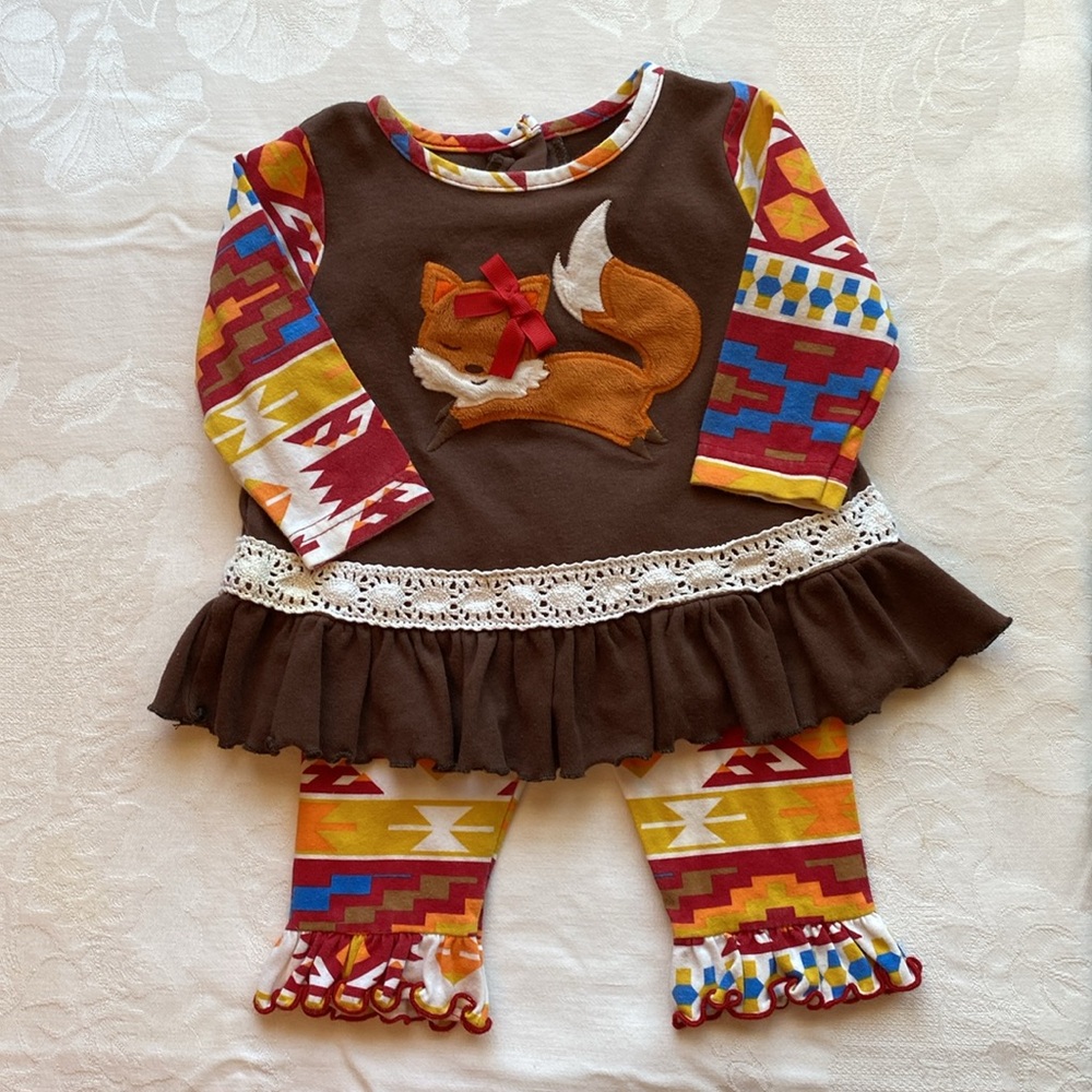 Molly & Millie Fox Outfit Set 3-6 months